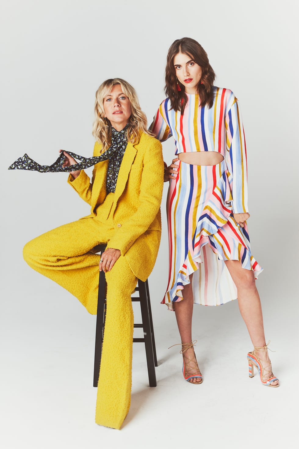 <p><strong data-redactor-tag="strong" data-verified="redactor">If you were going to swap closets with anyone who would it be?</strong></p><p><strong data-redactor-tag="strong" data-verified="redactor">NJ: </strong>Giovanna Battaglia!&nbsp;</p><p><strong data-redactor-tag="strong" data-verified="redactor">LF:</strong> Probably a young Keith Richards would do the trick.</p><p><em data-redactor-tag="em" data-verified="redactor"><br></em></p><p><em data-redactor-tag="em" data-verified="redactor">On Natalie wears:&nbsp;Max Mara&nbsp;suit and&nbsp;Michael Kors Collection&nbsp;&nbsp;shirt; On Langley:&nbsp;Tata Naka&nbsp;dress,&nbsp;Paula Cademartori&nbsp;shoes, and&nbsp;The Pistol Club&nbsp;earrings.</em><span class="redactor-invisible-space" data-verified="redactor" data-redactor-tag="span" data-redactor-class="redactor-invisible-space"><em data-redactor-tag="em" data-verified="redactor"></em></span></p><p><em data-redactor-tag="em" data-verified="redactor">Photographer: <a href="http://www.chrisclintonphoto.com" target="_blank">Chris Clinton</a> @ Ray Brown; Styling: <a href="http://talesofendearment.com" target="_blank">Natalie Joos</a>; Hair:         <a href="http://www.art-dept.com/la-hairmakeup/nicole-chew_3/2194/?sid=78799" target="_blank">Nicole Chew</a> using Oribe Hair Care for Art Department<span class="redactor-invisible-space" data-verified="redactor" data-redactor-tag="span" data-redactor-class="redactor-invisible-space">;&nbsp;</span>Makeup:&nbsp;<a href="http://www.jedroot.com/makeup-artists/sandra-ganzer" target="_blank">Sandra Ganzer</a> @ Jed Root  </em><span class="redactor-invisible-space" data-verified="redactor" data-redactor-tag="span" data-redactor-class="redactor-invisible-space"><em data-redactor-tag="em" data-verified="redactor"></em></span></p>