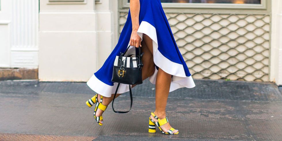 Blue and shop yellow heels