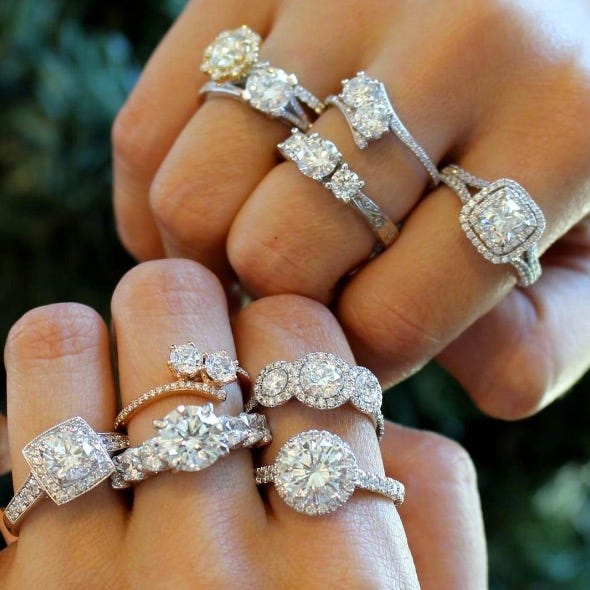 <p>"First and foremost, choose a diamond and a setting that complement your lifestyle and your aesthetic, but be sure the setting doesn't overpower your diamond, and makes it the hero and focal point," says Skaret. Marc Kiselstein of&nbsp;<a href="http://www.jalbertjohnsonjewelers.com/" target="_blank" data-tracking-id="recirc-text-link">J. Albert Johnson Jewelers</a>&nbsp;(a Forevermark Black Label Jeweler)&nbsp;adds,&nbsp;"The more traditional woman is attracted to classic-shaped diamonds like round and square-cut solitaires. There are also fancy shape diamonds, like Asscher, emerald, oval, pear, marquise and more&nbsp;for the woman who wants something a little different." </p>