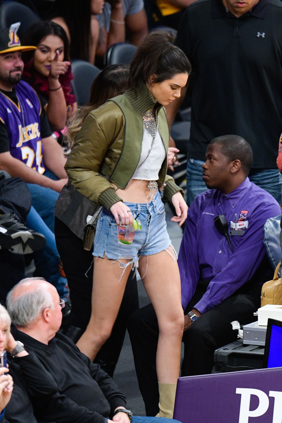 Kendall Jenner and Bella Hadid at Lakers Game November 2016