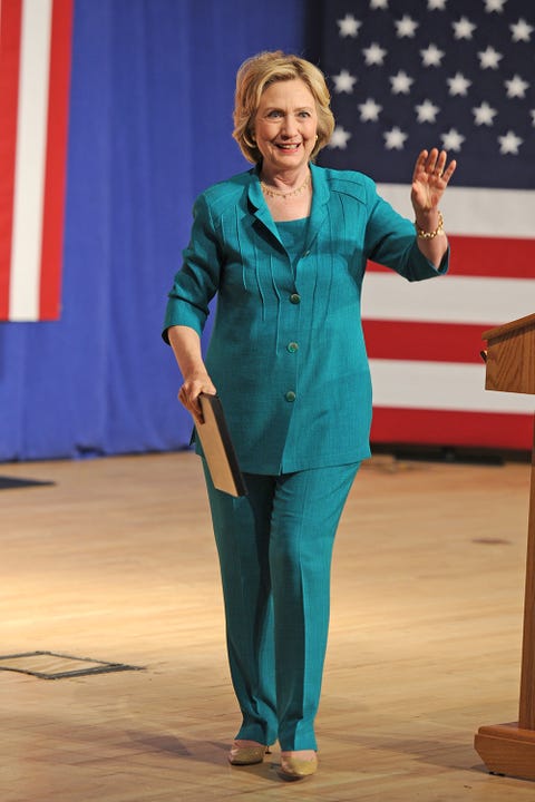 hillary clinton striped pants