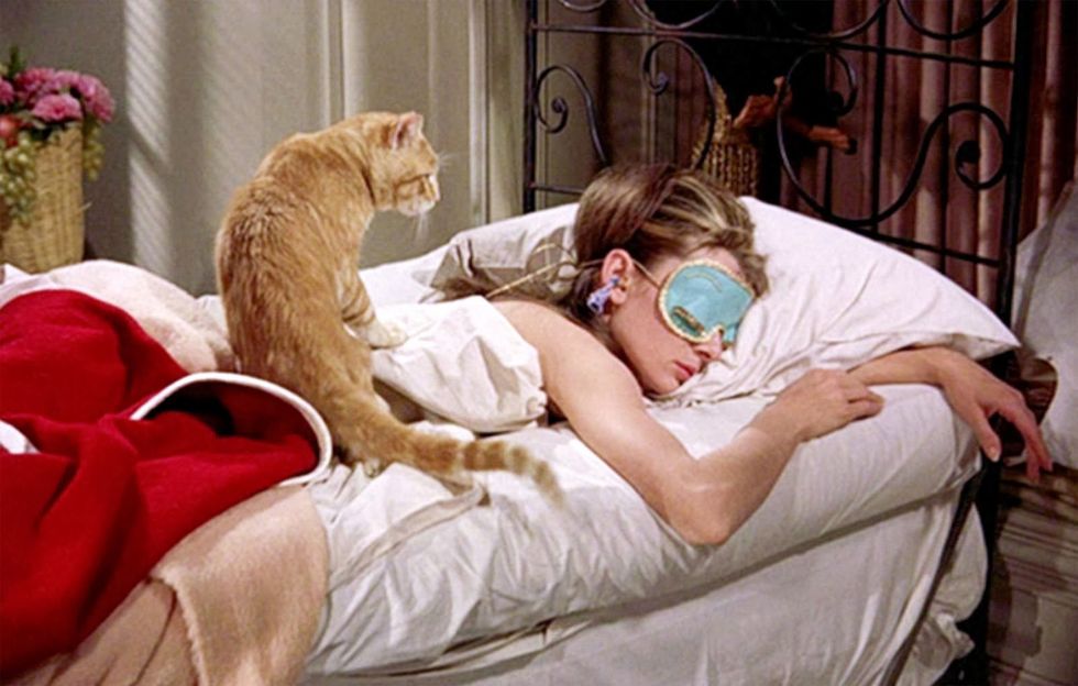 <p>Audrey Hepburn catches some zzz's as Holly Golightly in <em data-redactor-tag="em" data-verified="redactor">Breakfast at Tiffany's</em>. The world suddenly realizes that sleep accessories can be fiercely chic.</p>