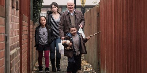 <p>When a carpenter (Dave Johns) falls ill, he realizes government welfare is his only means of returning to health. When he meets a single mother (Hayley Squires) who's also in need of support, the two navigate the challenging system together.</p>

<p>Watch the trailer <a href="https://www.youtube.com/watch?v=ahWgxw9E_h4" target="_blank" data-tracking-id="recirc-text-link">here</a>.</p>