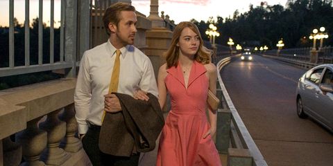 <p>An aspiring actress (Emma Stone) and a jazz musician (Ryan Gosling) meet and fall in love in cutthroat Los Angeles, but their newfound, separate career successes threaten to tear the relationship apart. </p>

<p>Watch the trailer <a href="https://www.youtube.com/watch?v=0pdqf4P9MB8" target="_blank" data-tracking-id="recirc-text-link">here</a>.</p>