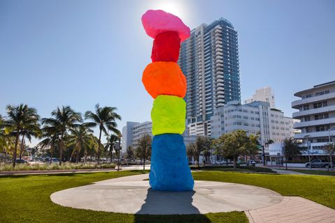 <p>
APF &amp; the Nevada Museum of Art presented Ugo Rondinone's "Seven Magic Mountains" this past year in Las Vegas, and we were thrilled to hear that Ugo was sending a "Miami Mountain" to the Bass Museum. The 41-foot tall fluorescent sculpture will be a wonderful addition to the Miami landscape. </p>