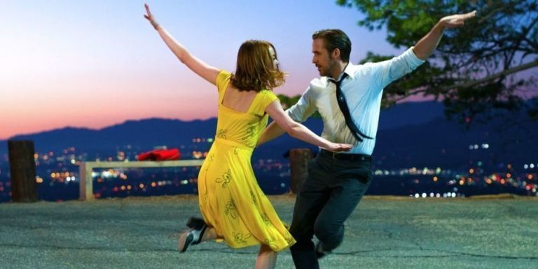 Emma stone la la land blue dress hotsell