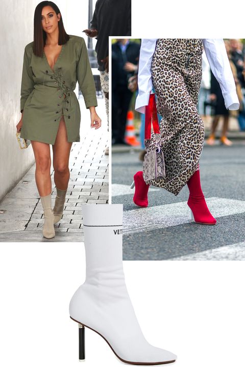 <p>The innovative sock boot came out as a surprise style of the year with versions by both Yeezy and Vetements. Kim Kardashian-West repped the style designed by her husband while the street style set fell hard for the latter.</p>