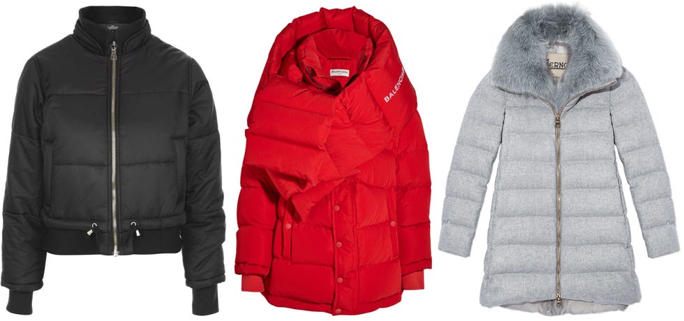 <p><em data-redactor-tag="em" data-verified="redactor">From left: Topshop puffer coat, $125, <a href="http://us.topshop.com/en/tsus/product/petite-puffer-jacket-6136011?bi=0&amp;ps=20&amp;Ntt=puffer" target="_blank" data-tracking-id="recirc-text-link">topshop.com</a>; Balenciaga puffer coat, $3,250, <a href="https://www.net-a-porter.com/us/en/product/768977/Balenciaga/oversized-quilted-shell-jacket" target="_blank" data-tracking-id="recirc-text-link">net-a-porter.com</a>; Herno puffer coat, $2,055, <a href="https://shop.meltsflow.com/designers/herno/puffer-jacket-10926.html" target="_blank" data-tracking-id="recirc-text-link">shopBAZAAR.com.</a> </em></p>
