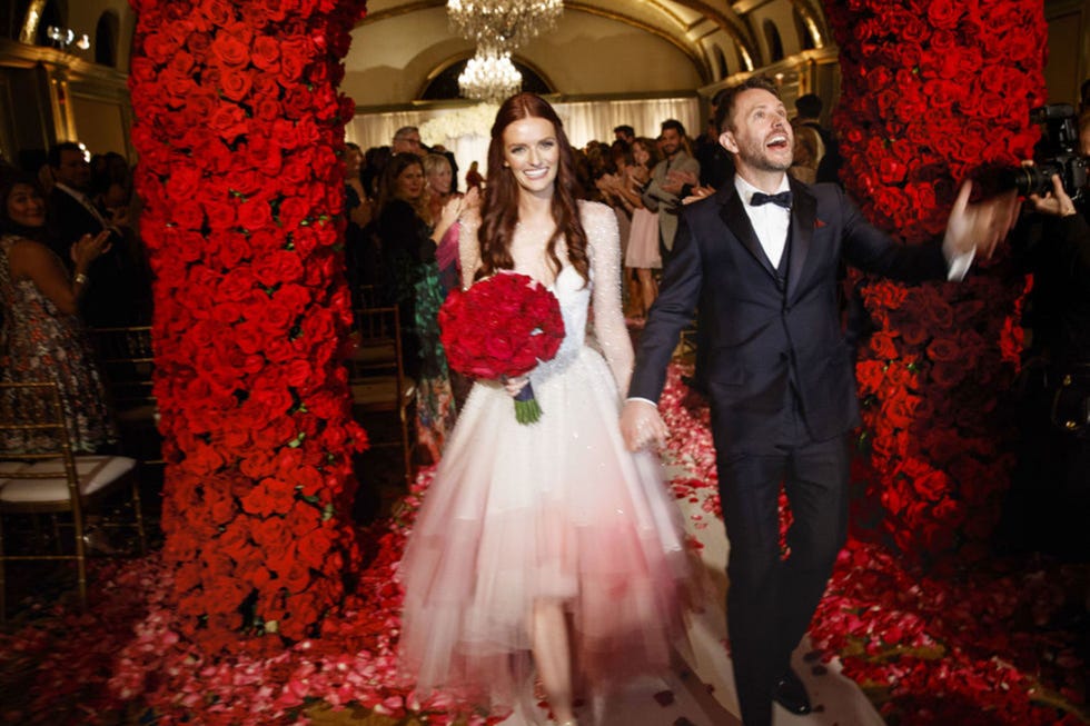 <p><strong data-redactor-tag="strong" data-verified="redactor">August 2016</strong> Lydia Hearst <a href="http://meltsflow.com/wedding/photos/g7741/lydia-hearst-chris-hardwick-wedding/" target="_blank" data-tracking-id="recirc-text-link">married</a> Chris Hardwick in Pasadena, California wearing a custom ombre pink Christian Siriano gown.  </p>
