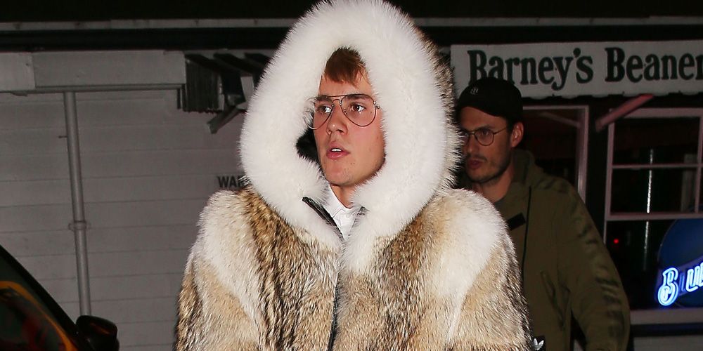 justin bieber fur coat