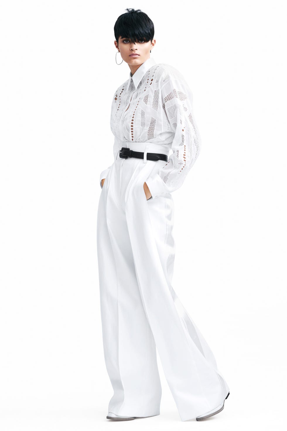 <p>Keep it simple in a louche all-white look<span class="redactor-invisible-space">.</span></p><p><span class="redactor-invisible-space"><strong data-redactor-tag="strong" data-verified="redactor">Hermès</strong> shirt, $12,600, pants, $2,950, and shoes, $1,900, <a href="http://www.hermes.com/index_us.html" target="_blank" data-tracking-id="recirc-text-link">hermes.com</a><span class="redactor-invisible-space">;</span>&nbsp;<strong data-redactor-tag="strong" data-verified="redactor">Delfina Delettrez</strong> earrings, $1,550, <a href="http://www.matchesfashion.com/womens" target="_blank" data-tracking-id="recirc-text-link">matchesfashion.com</a>; <strong data-redactor-tag="strong" data-verified="redactor">Ralph Lauren Collection</strong> belt, $295, <a href="http://www.ralphlauren.com/home/index.jsp?ab=Geo_iUS_rUS_dUS" target="_blank" data-tracking-id="recirc-text-link">ralphlauren.com</a>.</span></p><p><span class="redactor-invisible-space"><strong data-redactor-tag="strong" data-verified="redactor">BEAUTY BAZAAR: </strong><a href="https://www.walgreens.com/store/c/pantene-pro-v-smooth-and-sleek-3-minute-miracle-deep-conditioner/ID=prod6306759-product?ext=gooPLA_-_Beauty&amp;pla&amp;adtype=pla&amp;kpid=sku6259382&amp;sst=d75bf2f6-5663-4c46-909d-e82c609fcf16" target="_blank" data-tracking-id="recirc-text-link">Pantene 3 Minute Miracle Smooth &amp; Sleek Deep Conditioner</a> leaves hair super lustrous ($4).&nbsp;<span class="redactor-invisible-space"></span><br></span></p>
