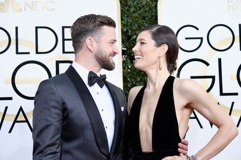 BEVERLY HILLS, CA - JANUARY 08:  Singer/actor Justin Timberlake (L) and actress Jessica Biel attend the 74th Annual Golden Globe Awards at The Beverly Hilton Hotel on January 8, 2017 in Beverly Hills, California.  (Photo by Frazer Harrison/Getty Images)