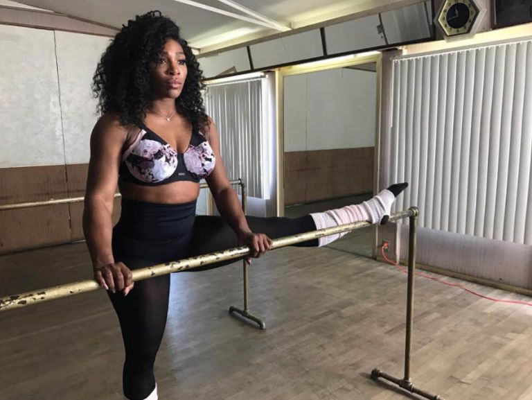 <p>When she's not killing it on the court, tennis superstar (and newly engaged) Serena Williams posts personal&nbsp;Instagrams of her other athletic pursuits. With her defined curls on full display, Williams proves that you can comfortably&nbsp;your hair down&nbsp;for certain low impact strength classes—like barre or ballet.&nbsp;</p>