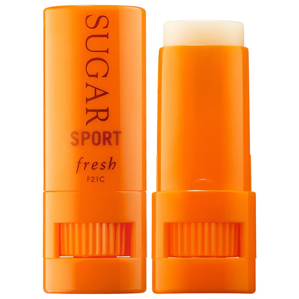 <p>This hydrating, SPF 30&nbsp;sunscreen stick can be swiped on anywhere you need protection from UV rays&nbsp;like your eyes, face, lips, and ears.&nbsp;</p><p><em data-redactor-tag="em" data-verified="redactor">Fresh Sugar Sport Treatment Sunscreen SPF 30, $25, <a href="http://www.sephora.com/sugar-sport-treatment-sunscreen-spf-30-P406676?skuId=1788363&amp;publisher_id=255779&amp;sub_publisher=g&amp;is_mobile=&amp;sub1=&amp;sub_keyword=&amp;sub_campaign=381463959&amp;sub_placement=&amp;gdevice=c&amp;gclid=CJeYyoLo7dECFY6Fswod6bIOWg&amp;site=_search&amp;om_mmc=ppc-GG_381463959_27499865319_pla-181448400039_1788363_97594842879_9004057_c&amp;gmodel=&amp;country_switch=&amp;lang=en&amp;sub_ad=97594842879" target="_blank" data-tracking-id="recirc-text-link">sephora.com</a>.</em></p>