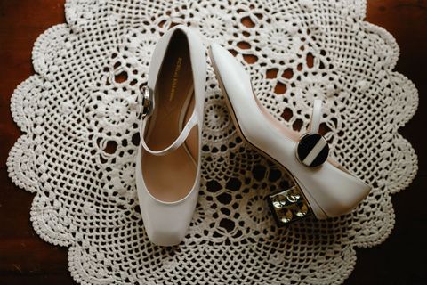 Brown, Shoe, White, Pattern, Fashion accessory, Bridal accessory, Tan, Still life photography, Design, Natural material, 