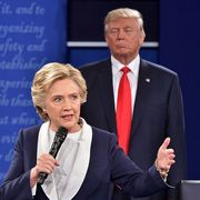 Hillary Clinton and Donald Trump at the second Presidential Debate