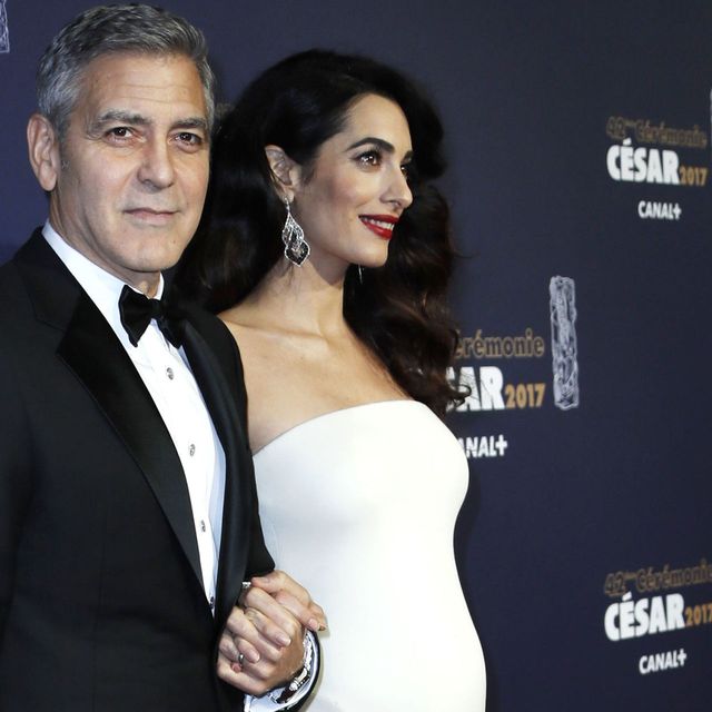 Amal Clooney Wears White Feathered Versace Gown - Amal Clooney at the ...