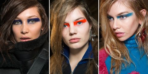 <p>Though the strong swipe of color along the eyelids at Versus Versace reminded us of the makeup at Prabal Gurung, it was actually a take on a similar look from last season.</p>