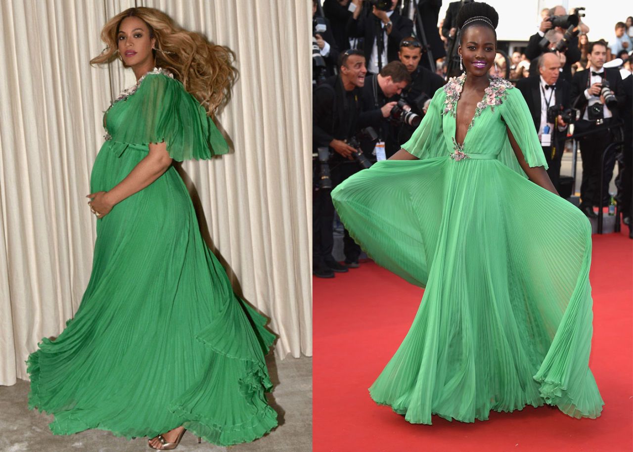 Beyonce Wore Same Green Gucci Gown As 