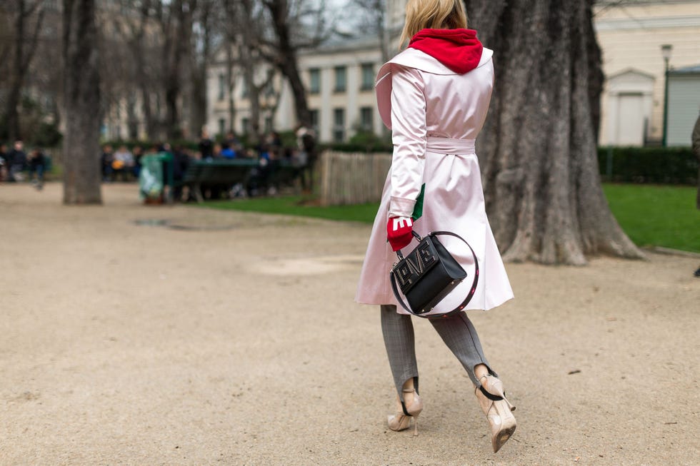 White, Street fashion, Clothing, Pink, Fashion, Snapshot, Footwear, Leg, Outerwear, Knee, 