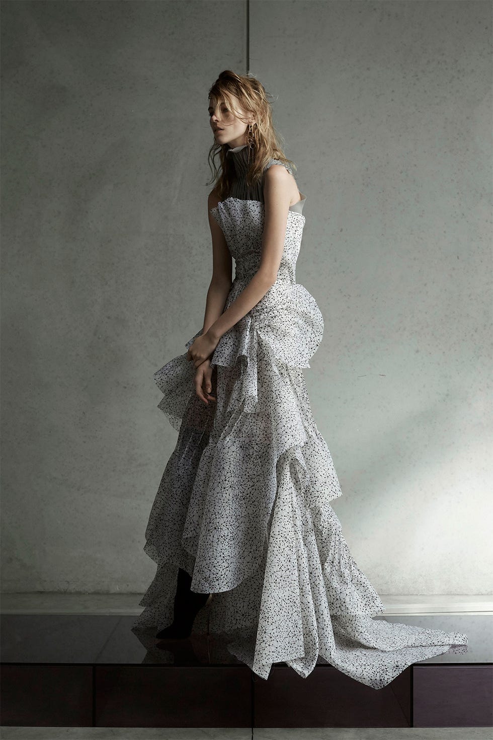 Dress, Clothing, Gown, Fashion model, Wedding dress, Shoulder, Fashion, Beauty, Bridal clothing, Bridal party dress, 