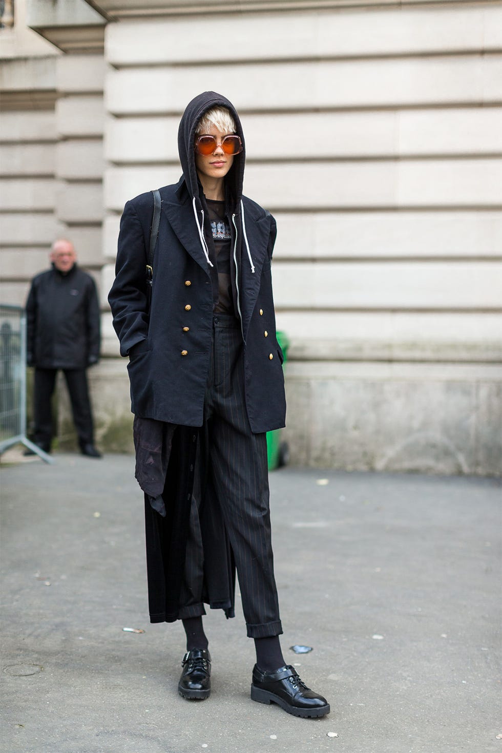 Street fashion, Clothing, Fashion, Outerwear, Coat, Snapshot, Jacket, Human, Footwear, Headgear, 