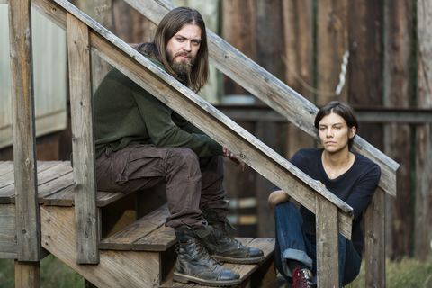 Tom Payne as Jesus and Lauren Cohan as Maggie in The Walking Dead season 7 episode 14 'The Other Side'