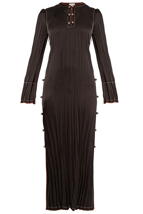 Clothing, Dress, Black, Day dress, Sleeve, Cocktail dress, Brown, Formal wear, Gown, Outerwear, 