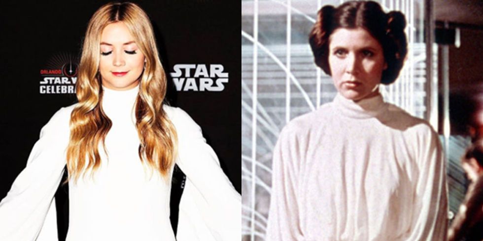 Billie Lourd Honors Carrie Fisher With Princess Leia Dress - Tom Ford