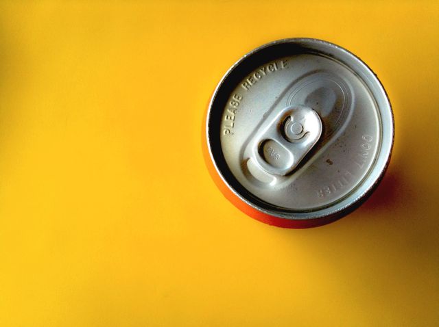 Beverage can, Yellow, Orange, Aluminum can, Amber, Tin can, Button, Macro photography, 