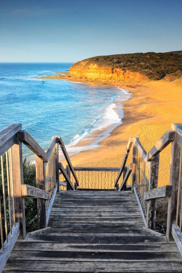 Nature, Sea, Shore, Sky, Ocean, Coast, Natural landscape, Beach, Boardwalk, Stairs, 