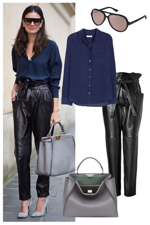Shop the Street Style Look: Black and Navy - Leila Yavari at PFW
