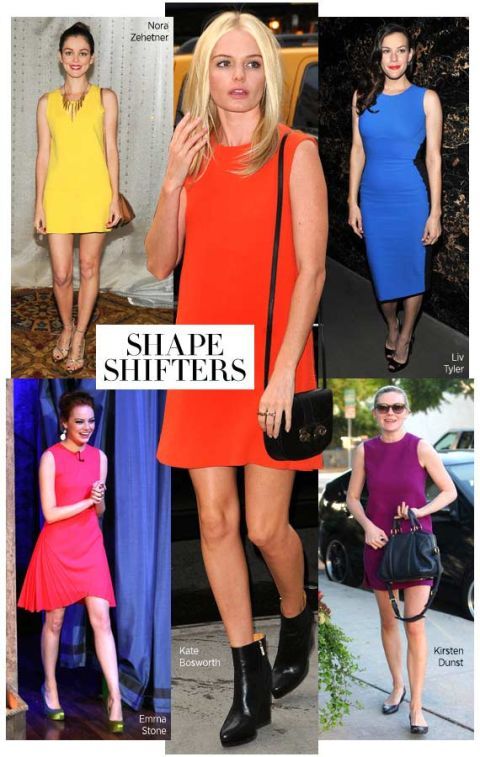 Bright Shift Dresses - Celebrities Wearing Colorful Shift Dresses