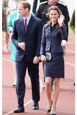 Kate Middleton Steps Out In A Blue Skirt Suit