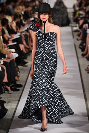 oscar de la renta polka dot dress