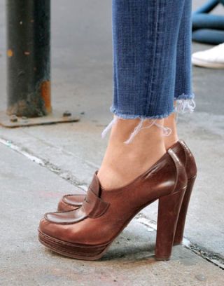 high heeled loafers