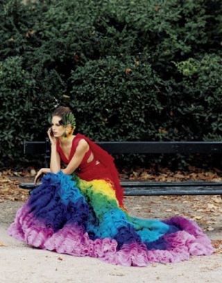 alexander mcqueen rainbow dress