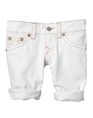true religion white denim shorts