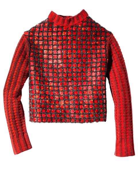 Product, Sleeve, Pattern, Red, Textile, Collar, Sweater, Maroon, Carmine, Fashion, 