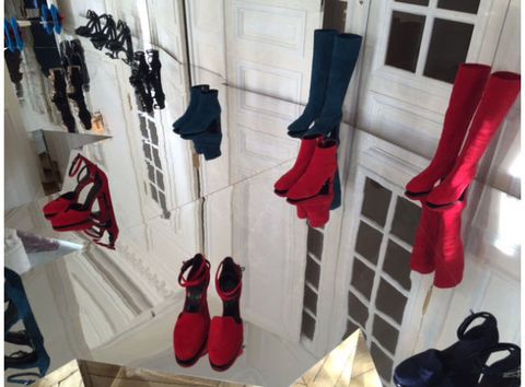 Shoe, Red, Carmine, Fashion, Boot, Musical instrument accessory, Collection, Shoe organizer, Leather, Shoe store, 