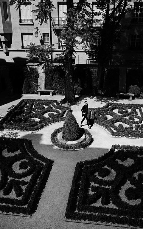 Monochrome, Monochrome photography, Black-and-white, Garden, Courtyard, 