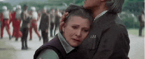 Princess Leia and Han Solo Star Wars Force Awakens trailer gif
