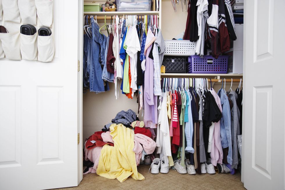 Room, Closet, Clothes hanger, Fashion, Shelving, Collection, Wardrobe, Retail, Door, Shelf, 