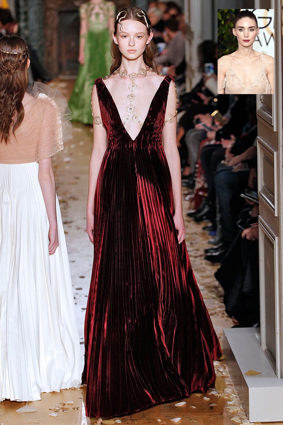 <p><strong>What:</strong> Valentino Haute Couture Spring 2016</p><p><strong>Why: </strong>This deep red velvet gown would be a departure from her usual black and white palette—but still maintains her romantic goth edge. </p>