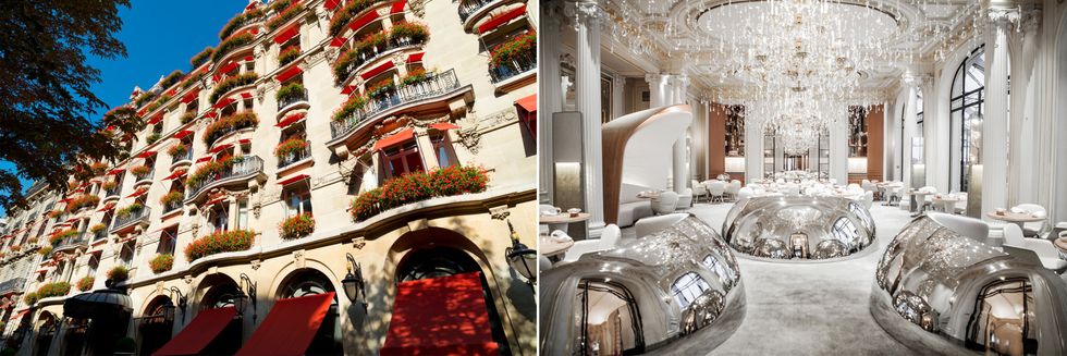 <p>This Nancy Meyers film starring Diane Keaton and Jack Nicholson featured the <a href="https://www.dorchestercollection.com/en/paris/hotel-plaza-athenee/">Hotel Plaza Athénée</a> in Paris' 8th arrondissement, but the hotel also had cameos in the <em>Devil Wears Prada</em> (naturally, Miranda Priestly would stay nowhere else). The final two episodes of<em> Sex and the City </em>included scenes shot here as well, like the famous fashion scene where Carrie lies in bed donning an Atelier Versace gown crafted from layers and layers of tulle.</p>
