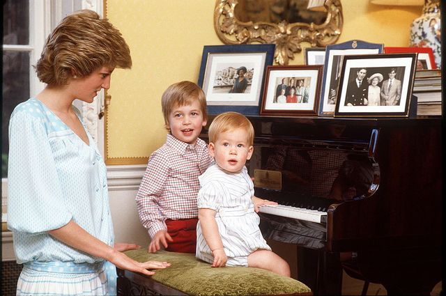 William, Harry en moeder Diana.