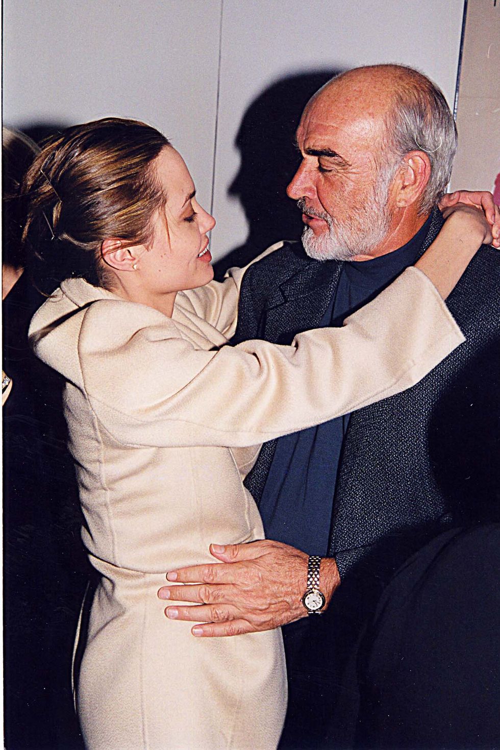 Angelina Jolie &amp; Sean Connery at the 1998 premiere of Playing by Heart in Los Angeles. (Photo by Jeff Kravitz/FilmMagic, Inc)