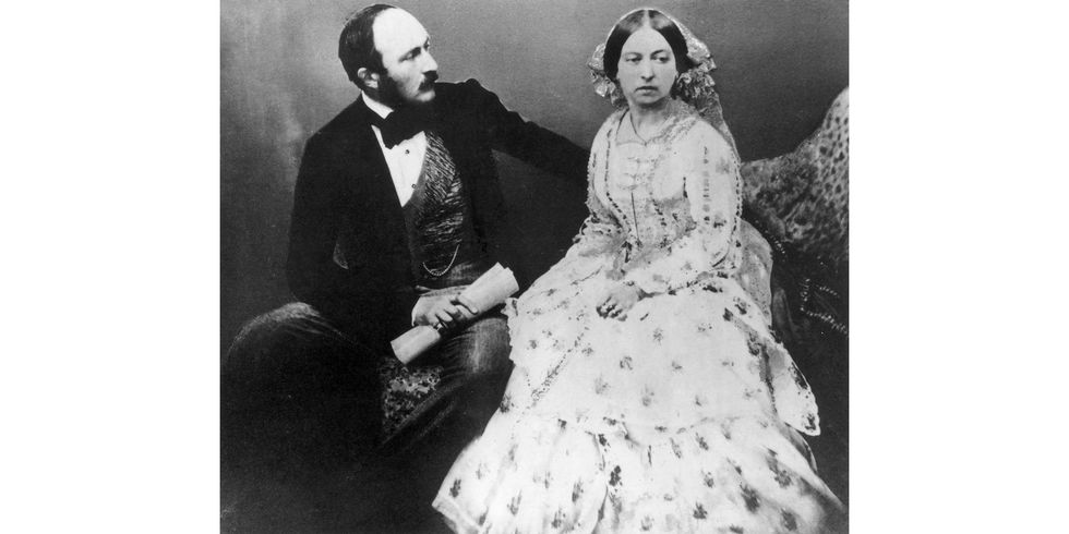1854:  Queen Victoria (1819 - 1901) and Prince Albert (1819 - 1861), five years after their marriage.  (Photo by Roger Fenton/Roger Fenton/Getty Images)