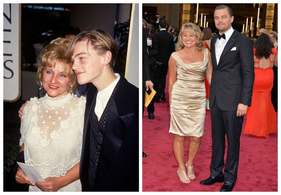 <p>Leonardo DiCaprio steekt de liefde voor zijn moeder Irmelin Indenbirken niet onder stoelen of banken. Ze gaat graag mee met haar zoon naar rode loper evenementen en was ook aan zijn zijde toen hij begin dit jaar dan eindelijk <a href="http://www.harpersbazaar.nl/cultuur-reizen/news/a1792/leo-won-dan-eindelijk-die-oscar-en-het-internet-ging-los/">die Oscar voor Best Actor won</a>. Links zien we Leo en zijn moeder in 1994 bij de <em>Golden Globes</em>, rechts in 2014 bij de <em>Academy Awards</em>.</p>