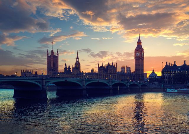 Sky, Bridge, Cloud, Waterway, Water, Tower, Arch bridge, Spire, Dusk, Reflection, 